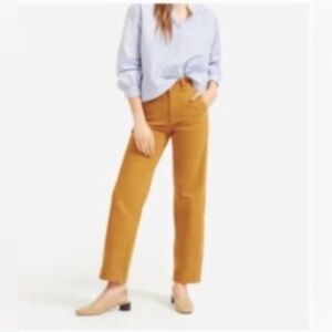 Everlane Women’s Straight-Leg Crop Pant High-Rise Ochre Golden Brown Size 4 Reg